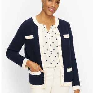Talbots Bouclé Tipped Cardigan